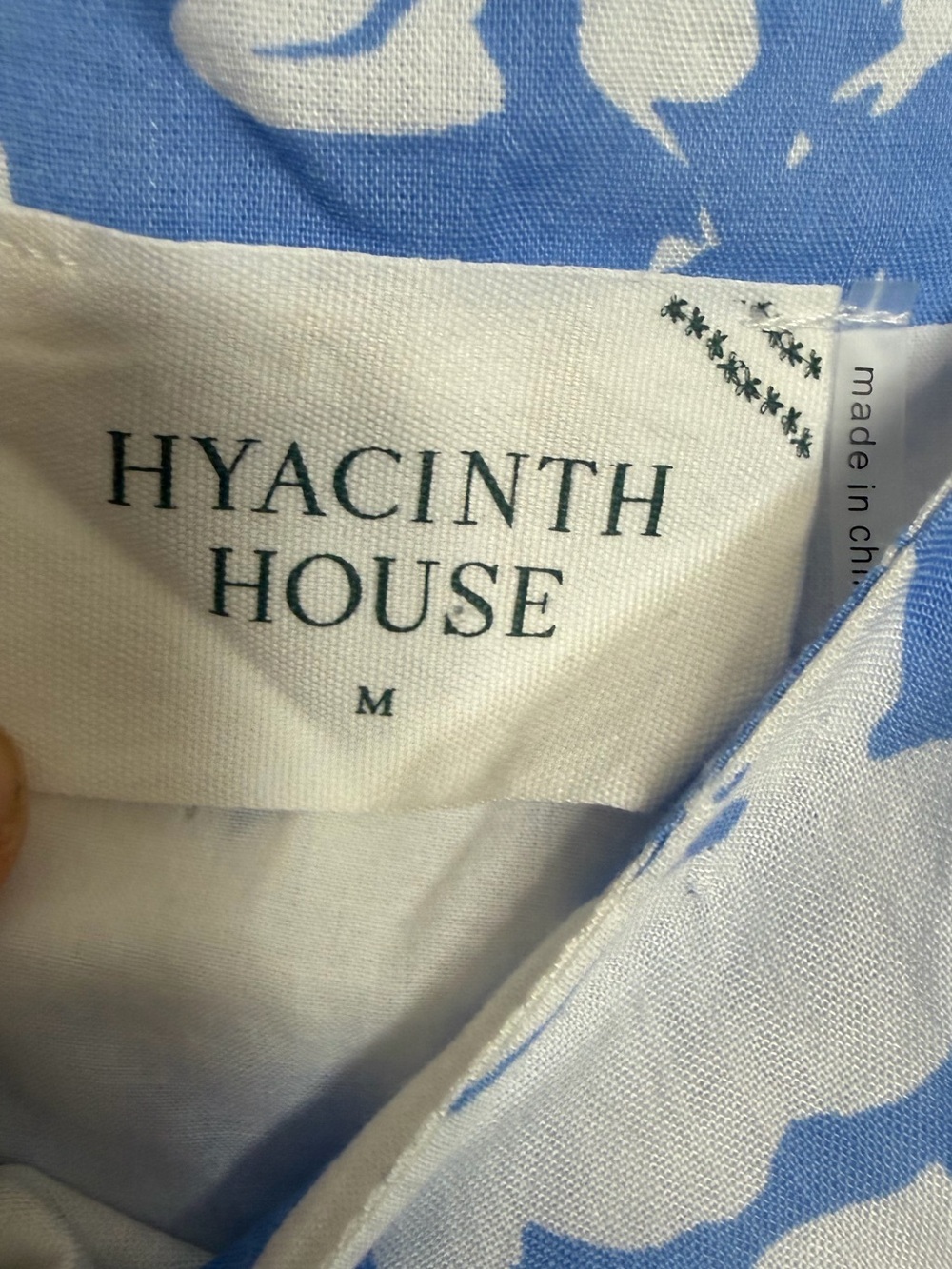 Hyacinth House Tuckernuck Blue and White Floral Lupine Midi Tie Shoulder Dress M - Picture 6 of 6